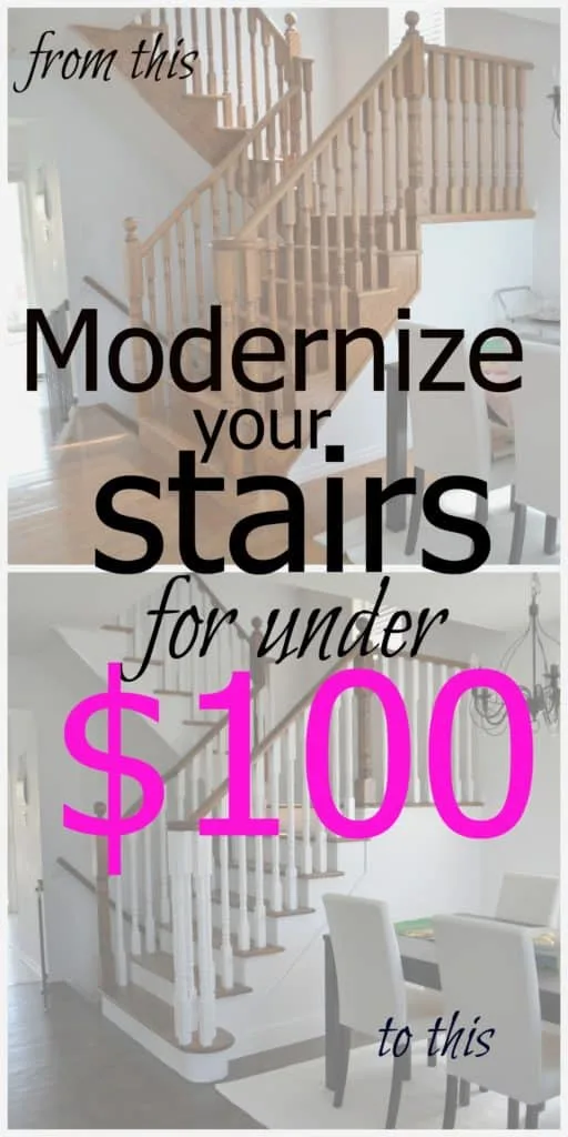How to upgrade your builder stairs for under $100 via www.seasidesundays.com