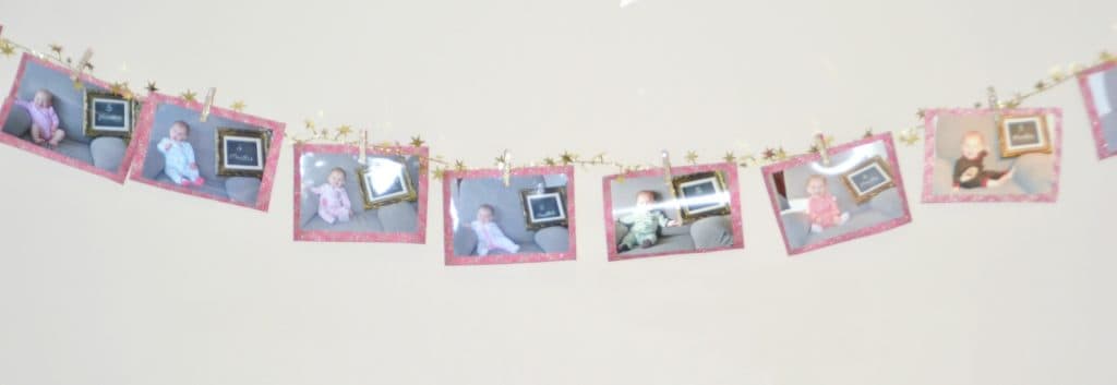 Milestone monthly photos for baby