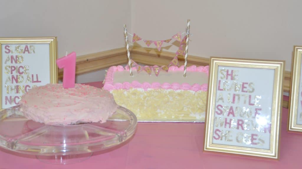 Pink and gold first birthday party
