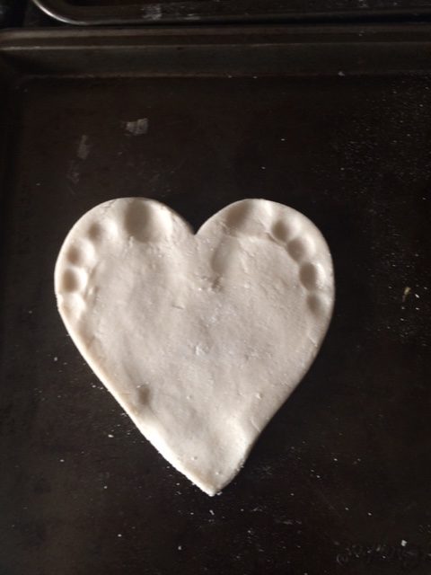 salt dough footprint craft
