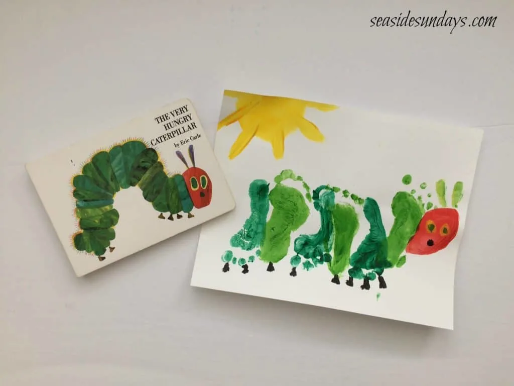 Hungry Caterpillar footprint craft