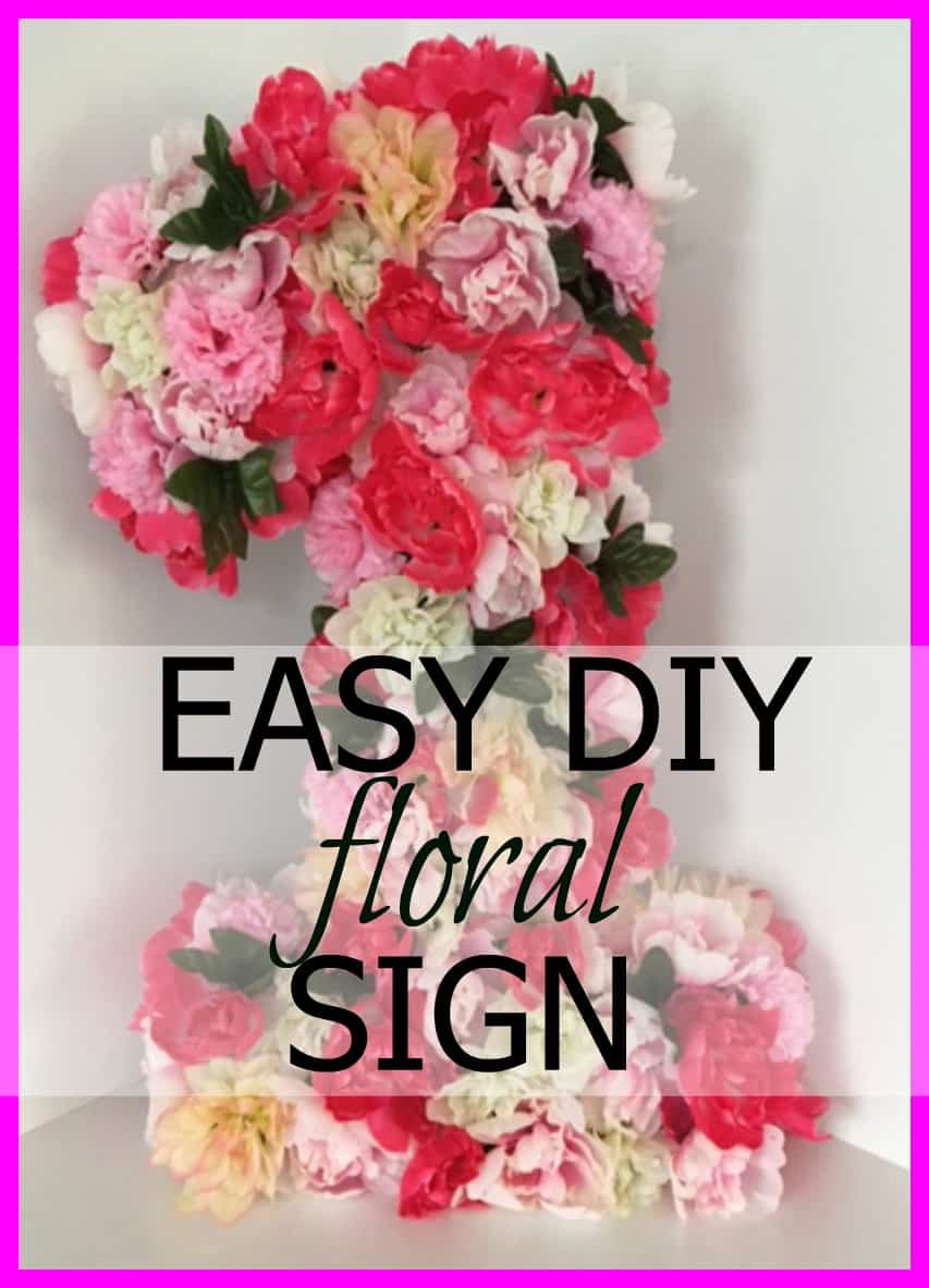 Easy DIY Flower Sign for First Birthday Party