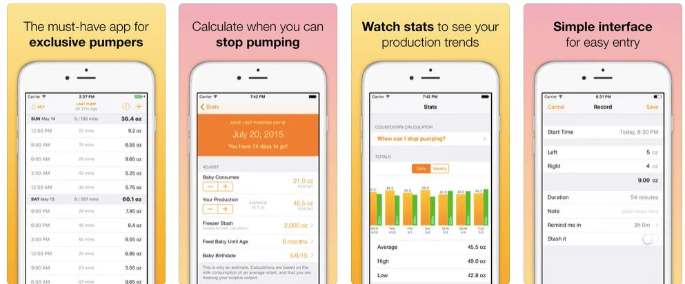 Pump log is a fantastic app for exclusive pumping moms. Get more get tips for exclusively pumping here.