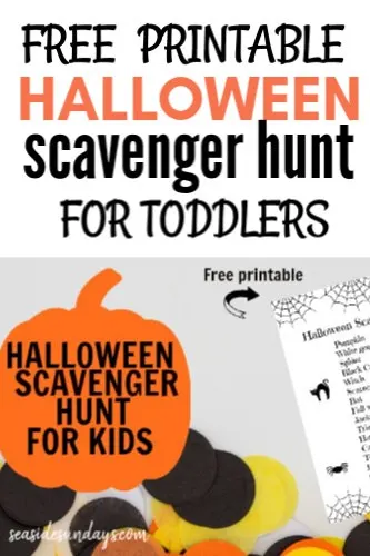 Halloween scavenger hunt for toddlers and kids