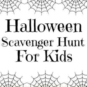 Fun Halloween scavenger hunt with free printable.fall activities for kids -Great Halloween party game or for trick or treating. This scavenger hunt is great for older kids or younger children as you can modify it to suit the ages and number of kids. Children will love running around the neighborhood looking at the Halloween decorations and displays. This is a fun outdoor activity for fall, get outside and make the most of the crisp fall weather.