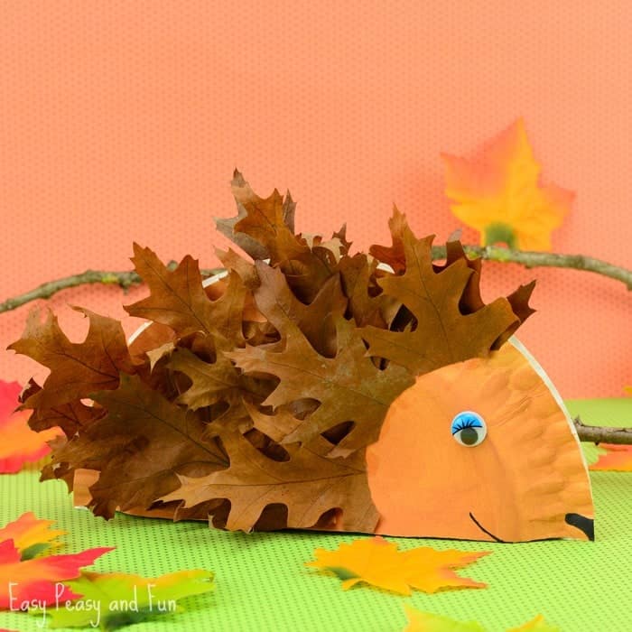 Fall crafts for kids - paper plate fall leaf craft