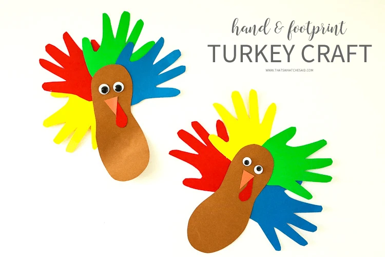 fall activities for kids - turkey thimbprint
