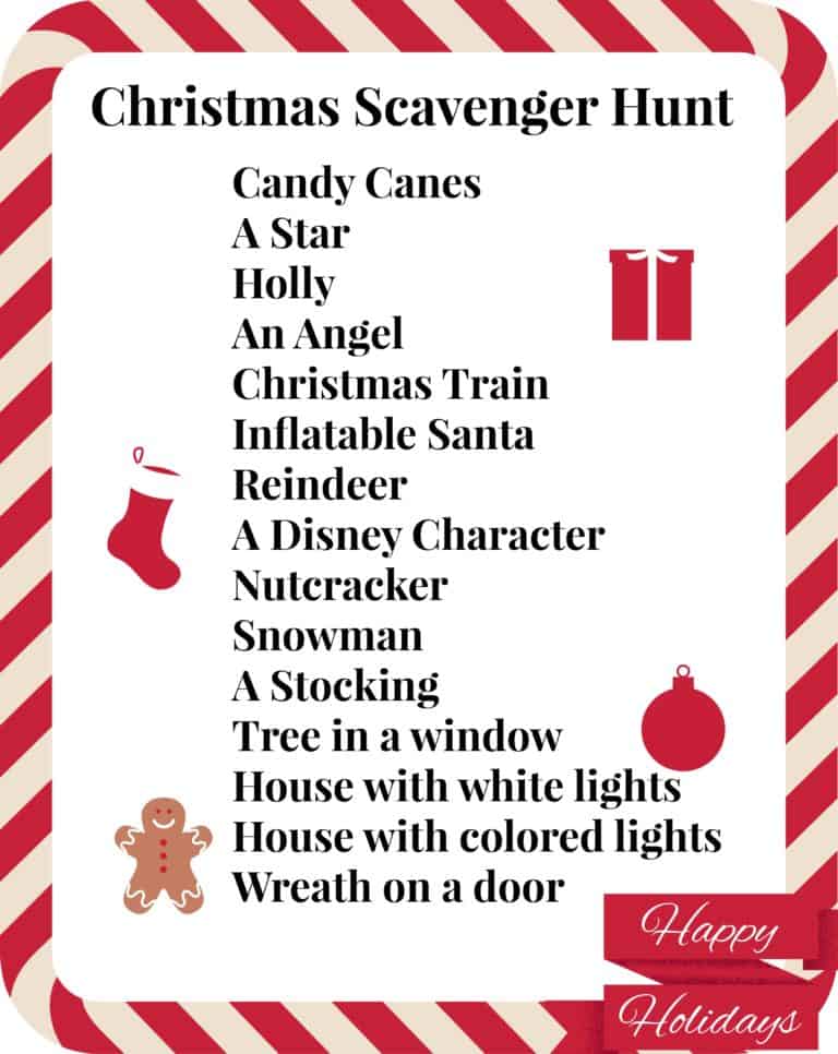 Free Printable Christmas Scavenger Hunt for Kids