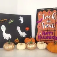 Halloween ghost footprint craft