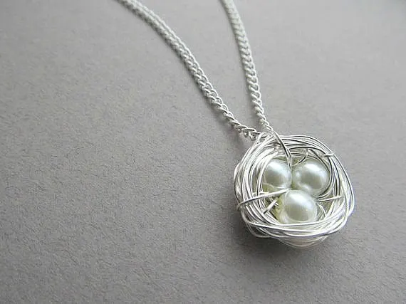 new mom gifts bird nest necklace