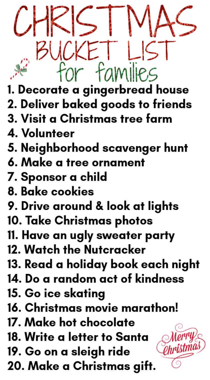 christmas bucket list for families 