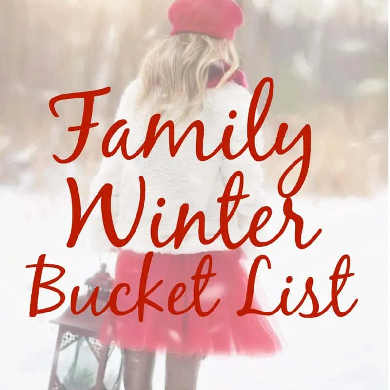 winter bucket list for families. Have fun in the snow with this list of family activities.