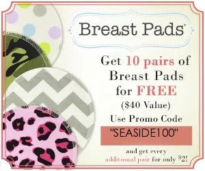 Canadian baby freebies- free baby stuff for 2019- use code SEASIDE100 for 10 FREE pairs of breast pads.