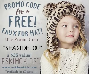 free baby stuff for 2019- use code SEASIDE100 for a FREE faux fur hat
