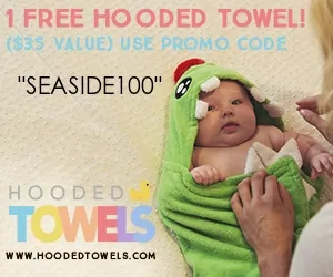 free baby stuff for 2019- use code SEASIDE100 for a FREE hooded towel.