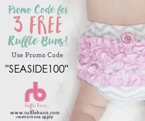 free baby stuff for Canadians for 2020- use code SEASIDE100 for 3 FREE pairs of ruffle bum pants.