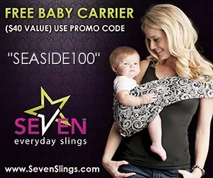 free baby stuff for 2020- use code SEASIDE100 for a FREE baby carrier