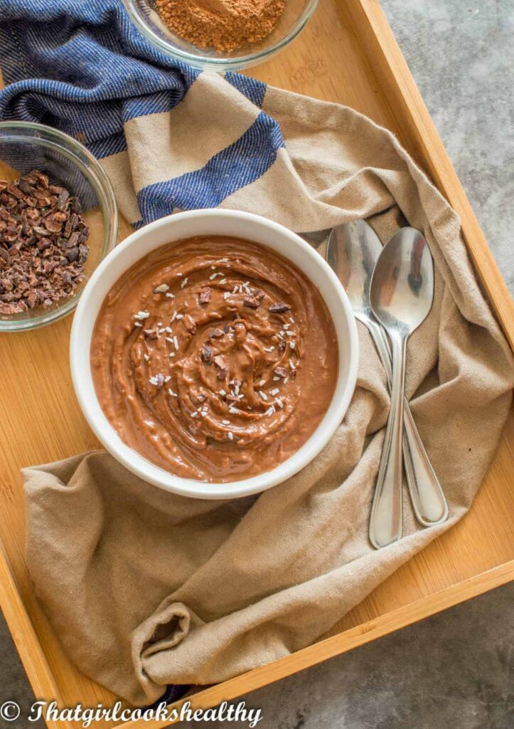 Vegan avocado chocolate mousse