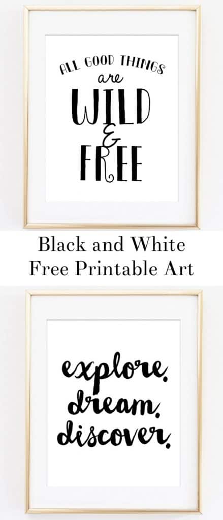 Black and white Free printable wall art from Burlap & Blue 