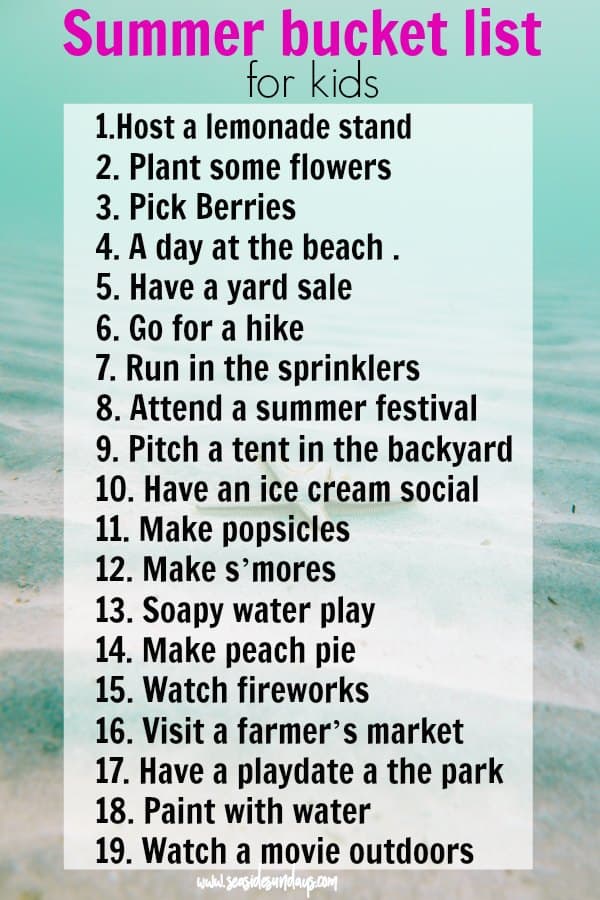 The Best list of summer activities for kids.
