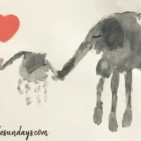 Elephant handprint craft for preschooler via www.seasidesundays.coms