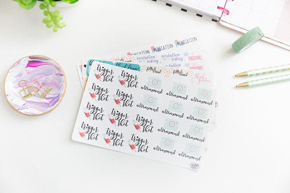 gift ideas for a friend struggling with infertility - stickers for a fertility planner