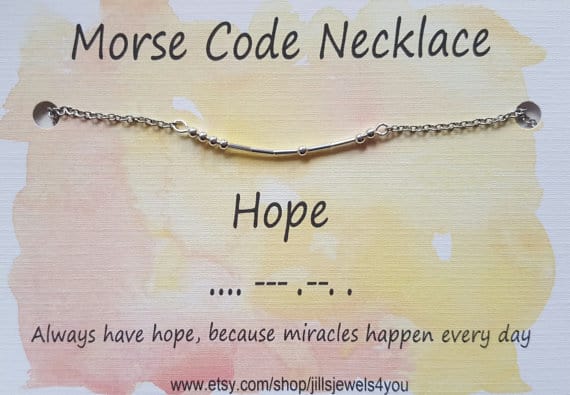 gift ideas for a friend struggling with infertility - morse code necklace