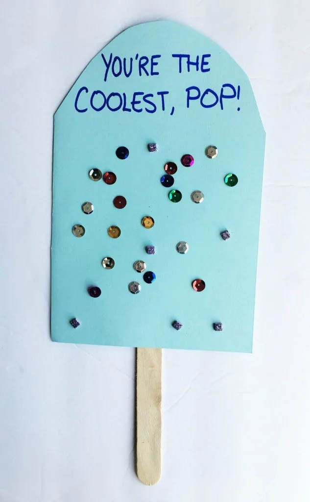 Father's day craft for preschoolers. Father's Day Popsicle Stick Craft, this is an easy Father's Day card idea for toddlers and preschoolers. Fun popsicle stick craft for kids. Great summer activity for kids. 