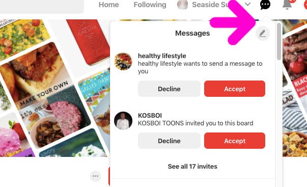 How to send a message on Pinterest
