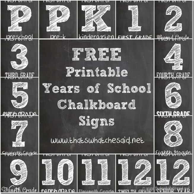 free printable first day of school signs
