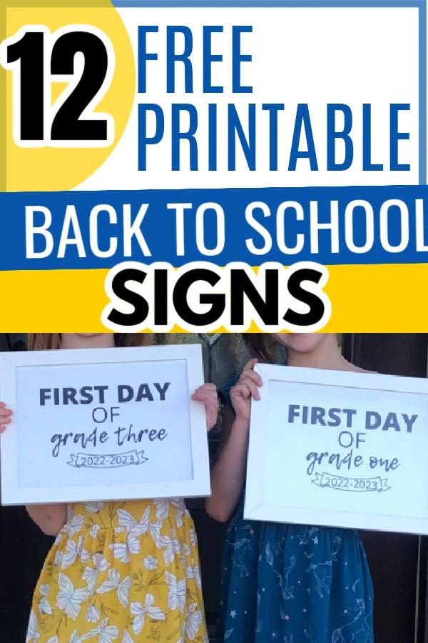 free printable back to school signs