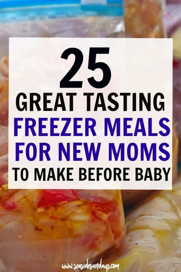 Make ahead Freezer meals for new moms | great tasting meals for filling up the freezer before baby. Having a hot meal ready to go makes life much easier for a postpartum mom. These make-ahead meals are healthy and great for breastfeeding moms who need to keep their milk supply up. Many of these freezer meals are gluten free, paleo and vegan. Tons of vegetarian freezer meals and many are kid-friendly too!