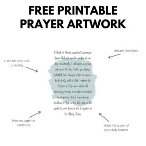 free printable artwork - st gerard fertility prayer