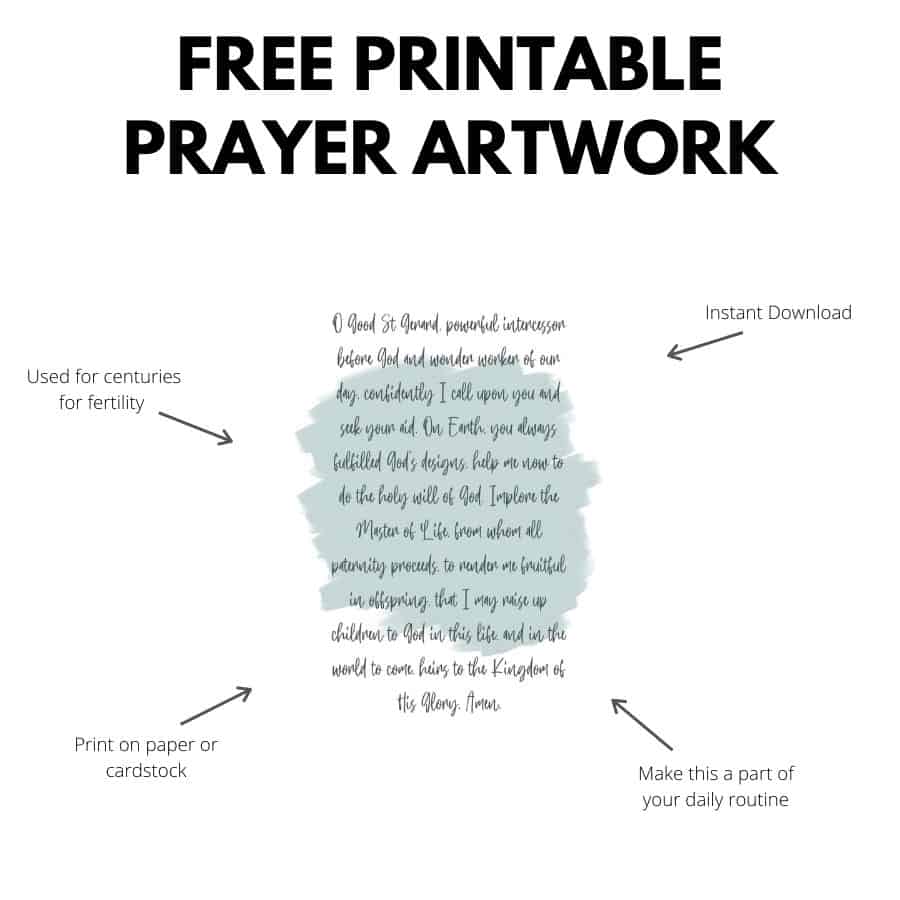 Free fertility artwork prayer to st gerard seaside sundays