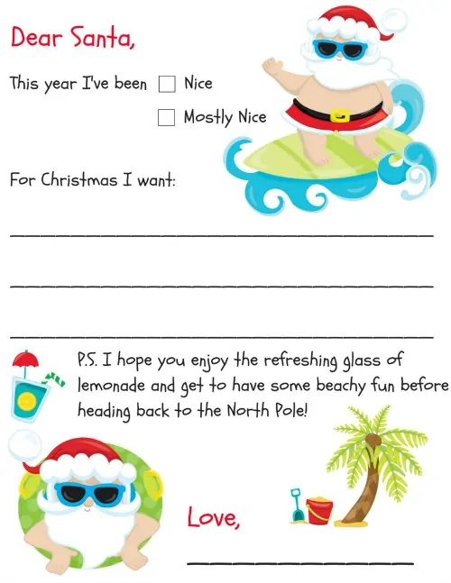  free printable letter to Santa templates 