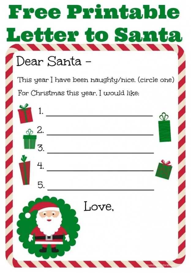  free printable letter to Santa templates 