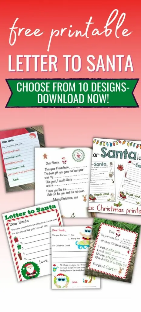 Free printable letter to Santa templates