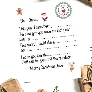 Dear Santa Letter template