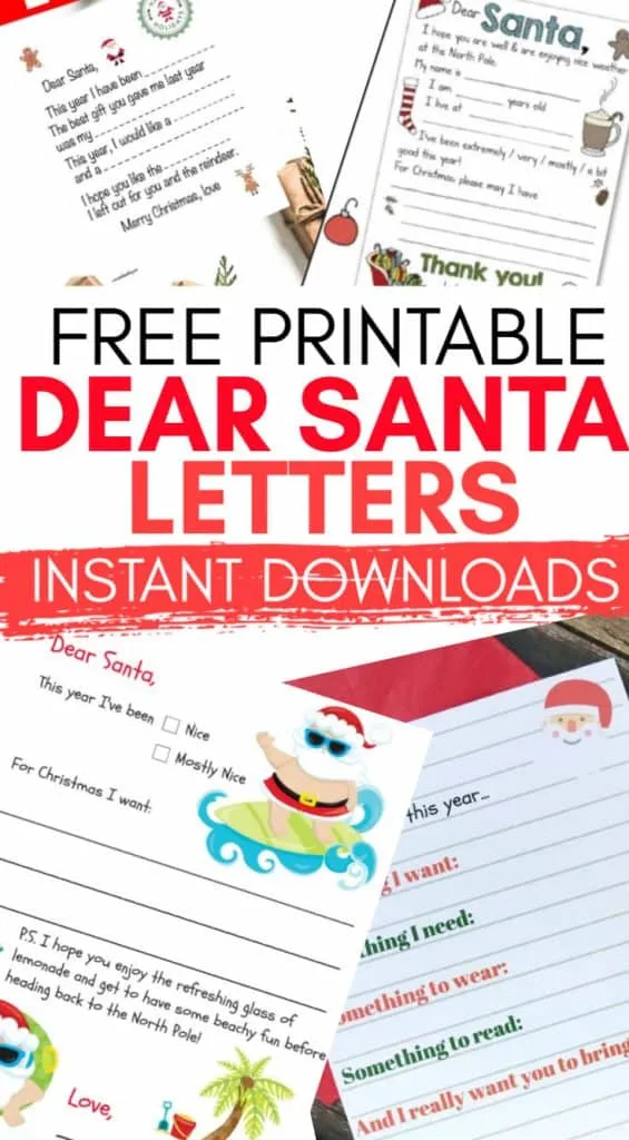 free printable letter to santa templates 2022