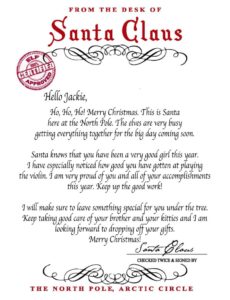 letter from Santa editable download