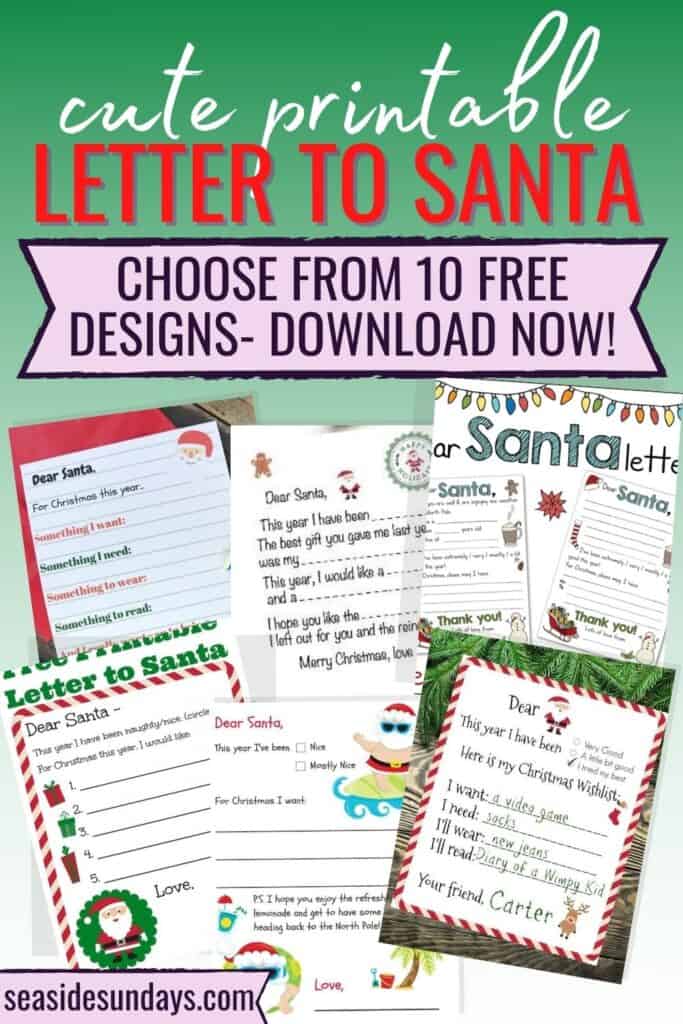 Free Printable Letter to Santa Templates