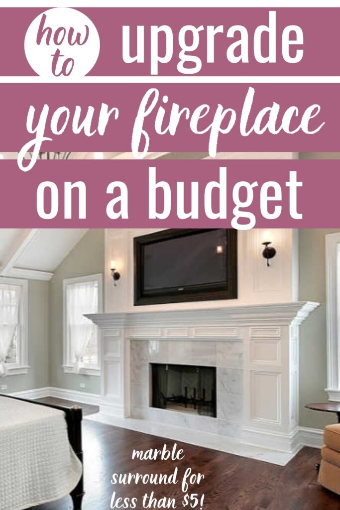 Marble fireplace makeover on a budget