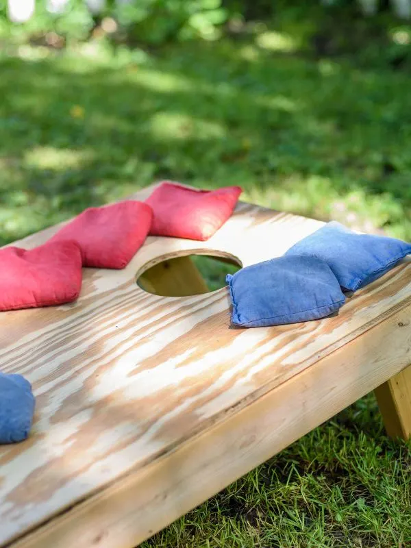 cornhole is a great toddler birthday party activity