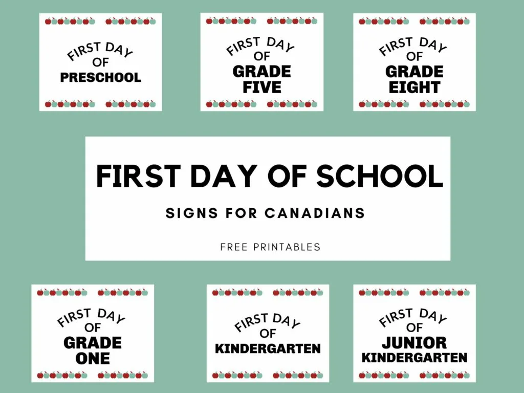 first day of kindergarten signs