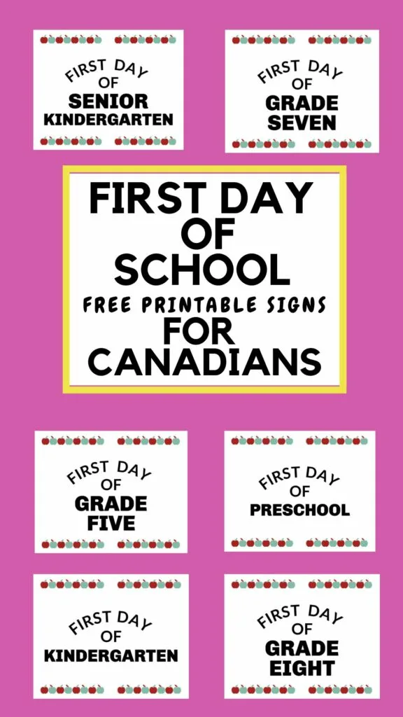 first day of school signs for Canadians