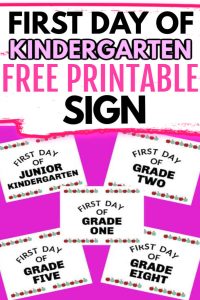 First Day Of Kindergarten Sign (Free Download)