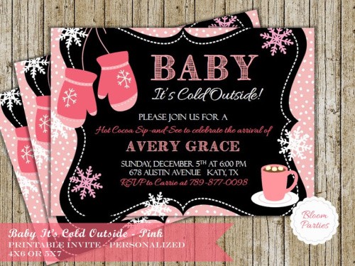 Baby it's cold outside baby shower invitations