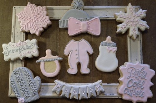Baby it's cold outside baby shower cookies