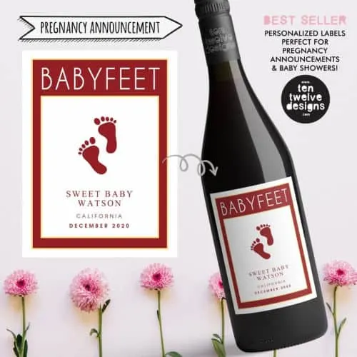 custom pregnancy announcement wine labels