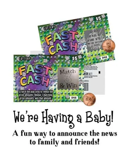 Lottery scratch-offs pregnancy announcement